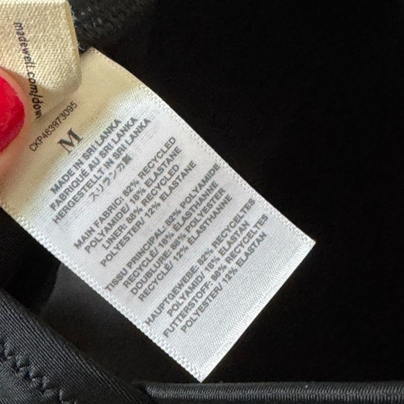 Madewell Black One-Piece Swimsuit size Medium - Picture 4 of 6